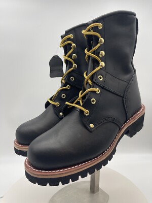 Tree Climbing/ Riding logger Men s Full Grain Leather Upper Boots NEW soft toe