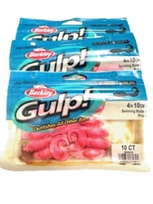 (     3 PACK     ) Berkley Gulp! Saltwater Fishing 4" Swimming Mullet Pink