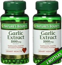 2 Bottles Odorless Garlic Extract 1000mg 200 (2x100) Softgels Heart Health Fresh