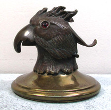 1932 TIFFANY & CO BRONZE PARROT BIRD HEAD INK WELL