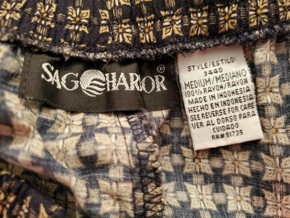 Pantalones para mujer Sag Harbor talla M medianos negros marrones blancos Foto 2 de 4