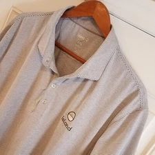 Johnnie O Shirt Mens 2XL Stripe Performance Golf Polo Gray Island  M-13