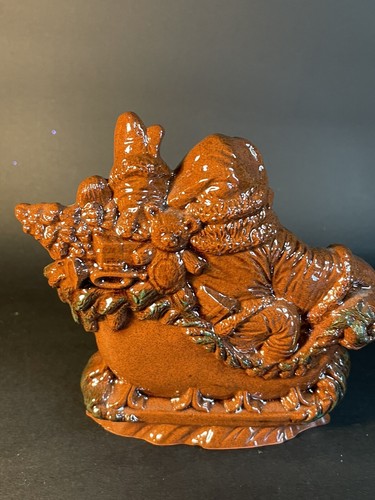 Figurina Babbo Natale 5” Redwood Ranch Pottery Smaltata Redware 2002 - Foto 12 di 22