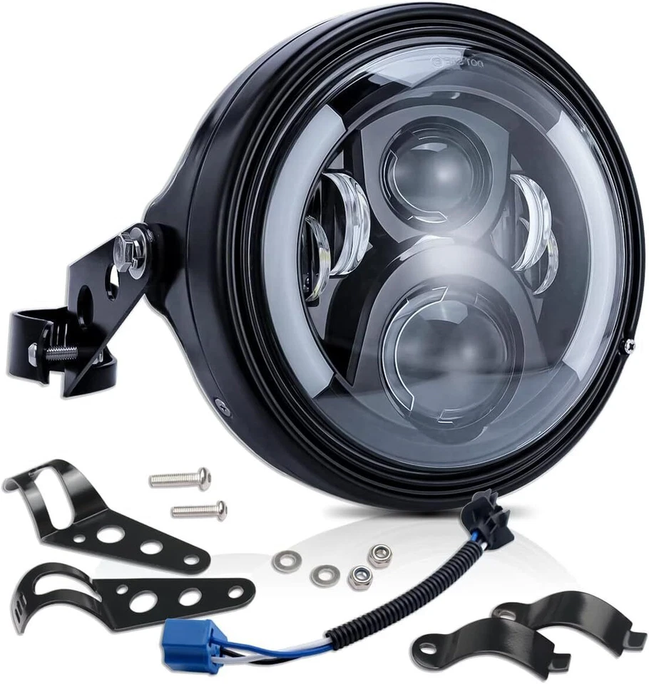 Faro LED de 7 pulgadas para Suzuki DRZ/Honda con carcasa canastilla soportes de boca Foto 2 de 4