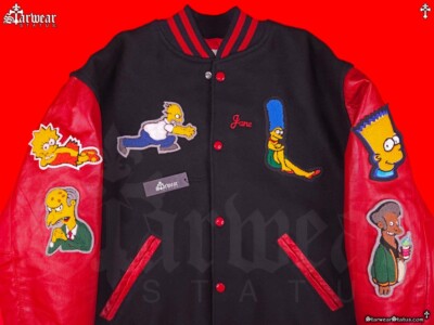 🔥WOW! Vintage The Simpsons CAST + CREW TV Show Wool Leather