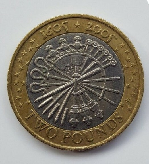 2 Pound Coin 1605 To 2005 Value Minting Error 2 Pound Coin 1605 To 2005 Value Minting Error