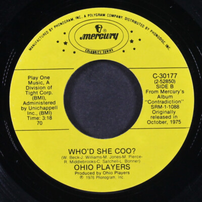 OHIO PLAYERS: love rollercoaster / who'd she coo? MERCURY 7'' Single 45 RPM