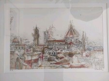 Simon Dittrich, Farbaquaradierung, Florenz, signiert, e.a., 68x85,5cm, gerahmt