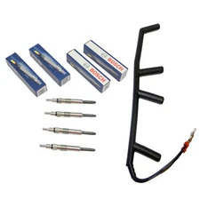 4pcs Bosch Glow Plug & 2-Wire Wiring Harness For 97-02 Golf Jetta Beetle Passat