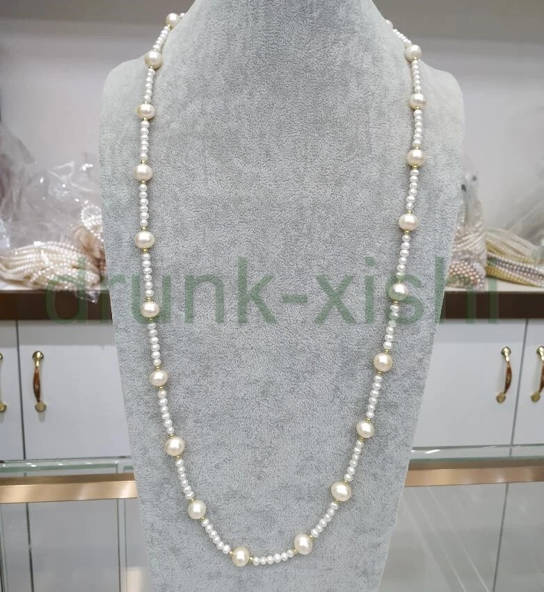 38" Genuine White Golden Pink South Sea Mixed Pearl Necklace 14k Gold P - Image 2 of 4