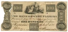 1838 Bank of West Florida Marianna FL $100 Obsolete Note B-8 Rarity 6 (65950)