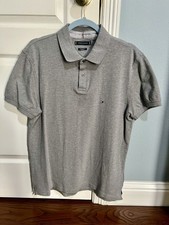 Men  s Tommy Hilfiger The 1985 Polo Shirt Classic Fit Size Large Gray Pre Owned