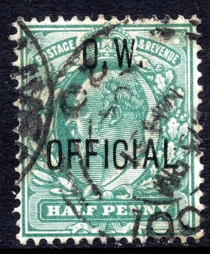KEVII ½d Blue-Green O.W. Official SG O36 / SG 036 Good Used