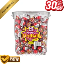 Wonka Atomic Fireball Candy Cinnamon Flavor Individually Wrapped 7.5 G 240 Ct