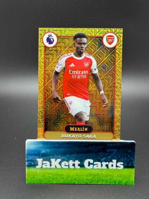 2026 Topps Merlin EPL - Bukayo Saka #11 Gold Mojo /50 - Arsenal