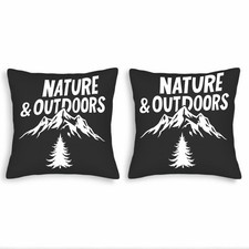 Set of 2 18x18in Throw Pillow Covers - Black Square Cushion Cases