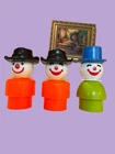Vintage Fisher-Price Little People Rare Whoops Clown with Wrong Face + 2 Clowns