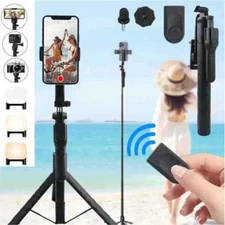 68" Professional Remote Selfie Stick W/ Cell Phone Holder Camera Tripod Stand