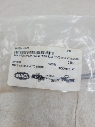 Sun visor arm bracket plain 1949-50 Ford car except conv & stwagon 8a-7004144-cp - Picture 6 of 6