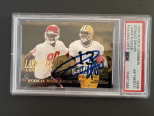 DONALD DRIVER SIGNED 1999 SKYBOX DOMINION AUTOGRAPHED FOOTBALL ROOKIE CARD PSA. rookie card picture