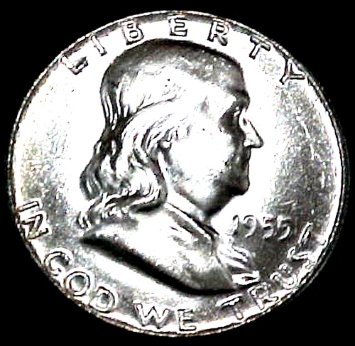 1955 FRANKLIN HALF DOLLAR....BU......MIN. BID .01 & NO RESERVE!