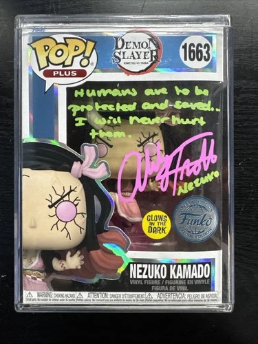 Demon Slayer Nezuko Kamado #1663 Funko Pop Plus Signed & Inscribed by Abby Trott
