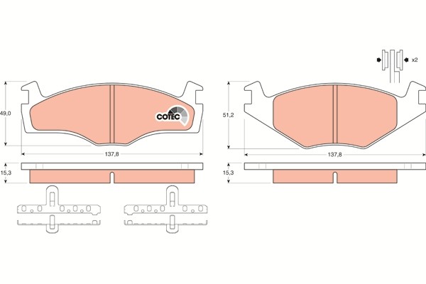 Trw GDB459 BremsklöTze, BremsbeläGe FüR Vw Golf I (17)-image