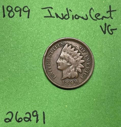 1899  Indian Head Cent / Penny 1c Vg Very Good