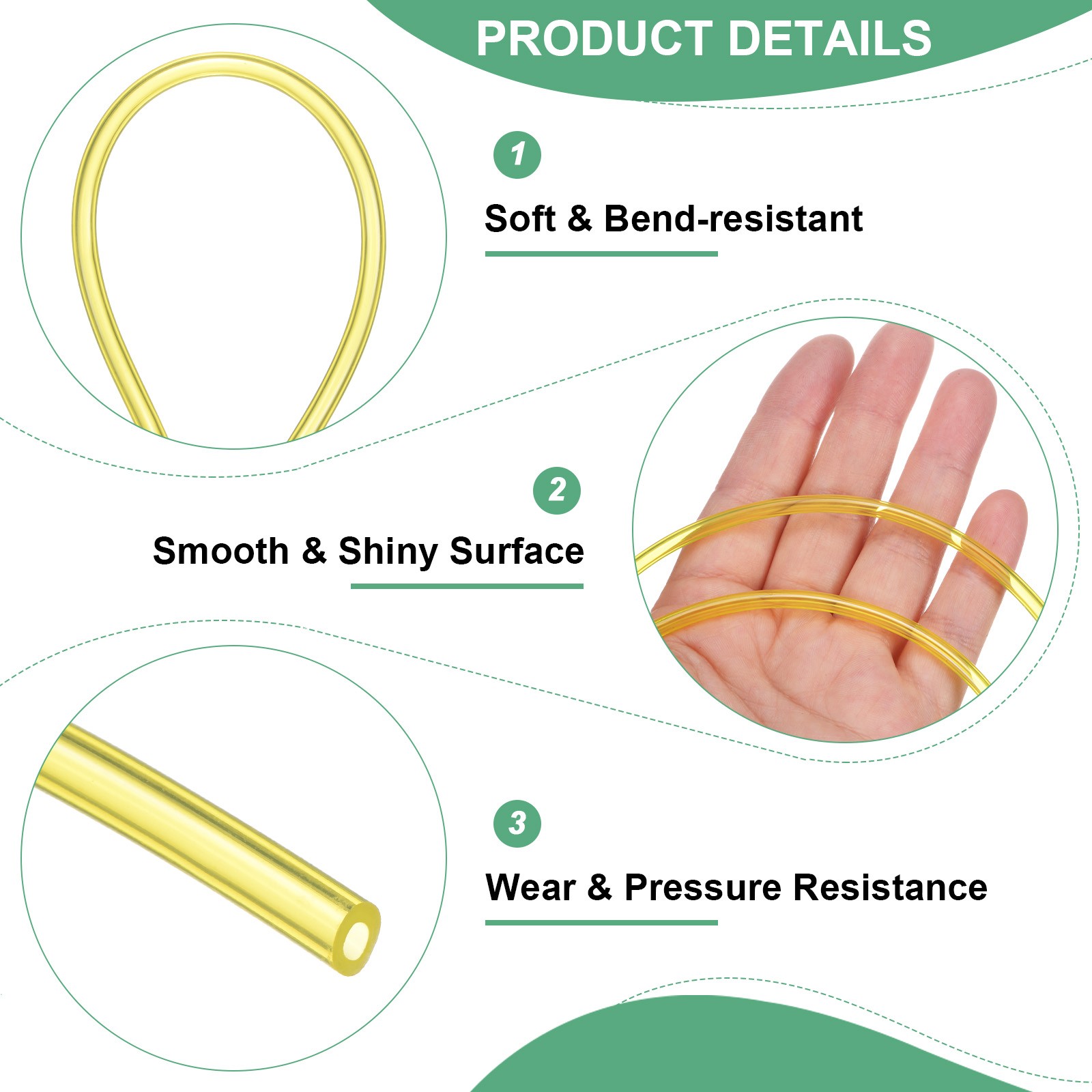 Tubing Carburetor Fuel Vent Line 2mmx4mmx2m Polyurethane Gas Oil Tube Yellow