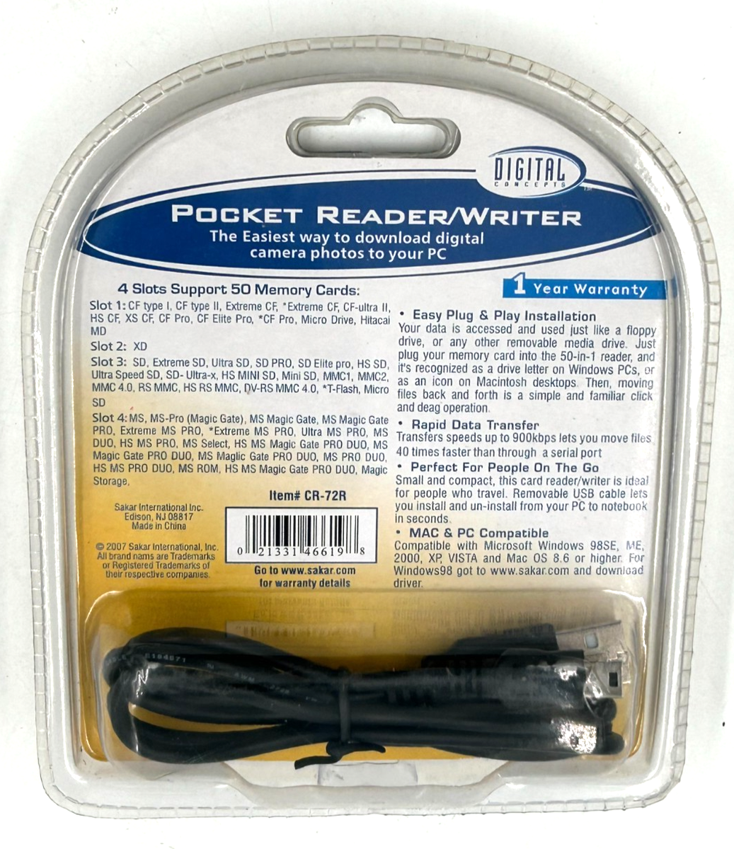 Digital Concepts 50-in-1 Hi Speed Pocket Reader/Writer USB 2.0 | eBay
