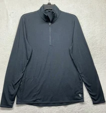 Vuori Mens Size S Black Ease Performance 1/2 Zip Pullover Athletic Shirt (J11)