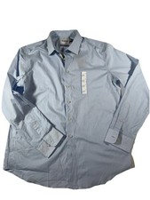 Goodfellow  Co Men's Performance Button Down Dress Shirt Long Sleeve Blue Sz L