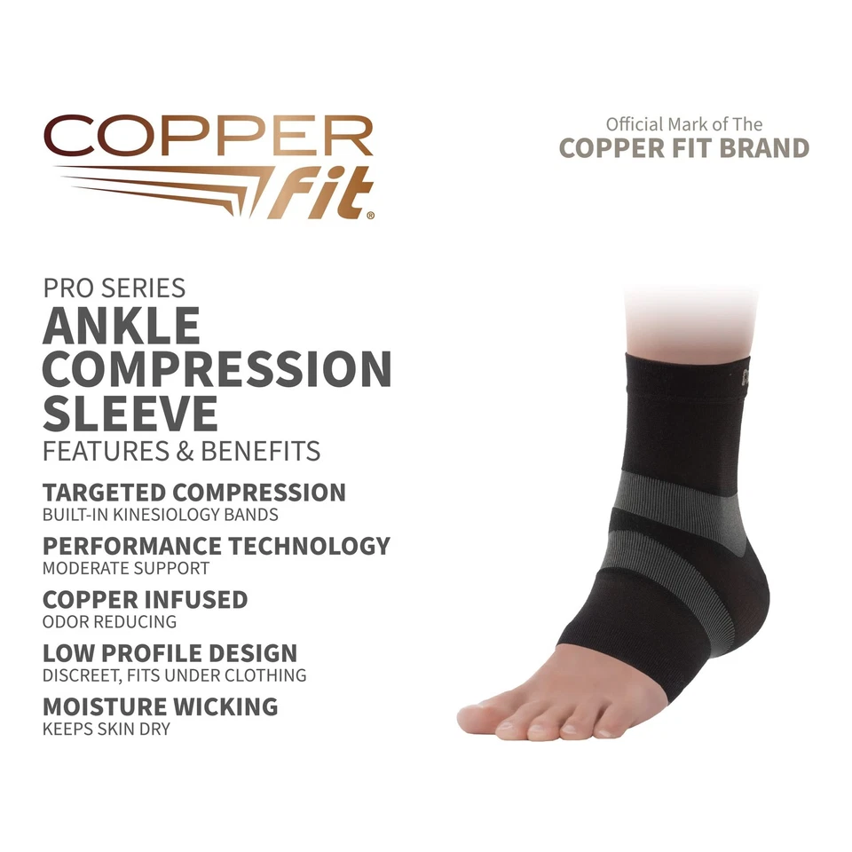 Copper Fit Pro Series Unisex Ankle Compression Sleeve Large 1 - Image 4 of 4