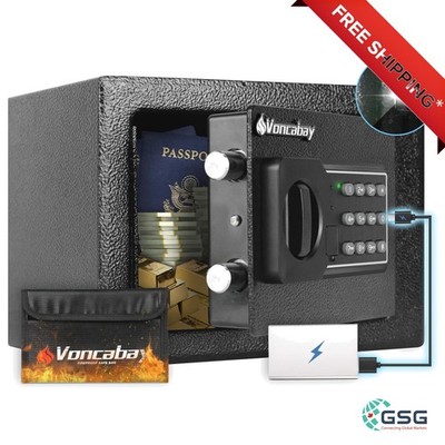 ADVANCED FIREPROOF & WATER-RESISTANT SAFETY SAFE WITH SENSOR LIGHT & MULTIPLE...