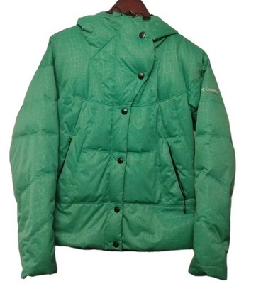 Columbia Titanium Down Puffer Coat Womens Medium Green Omni Shield