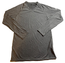 Adidas Climalite Women s Gray Long Sleeve V-Neck Athletic Shirt Size Small NEW