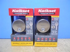 2 Pack Kwikset Signature Smartkey Uptown Satin Nickel Single Cylinder Deadbolt