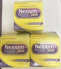 Nexium 24HR Treats Frequent Heartburn,3 packs(14 Capsules each), Exp:01/26