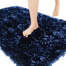 Bathroom Rug Non Slip Extra Thick Chenille 31.5 x 20 Dark Grey Yimobra Rugs Soft