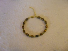 Tiger Eye With Gold Native American Southwestern Bracelet Jewelry