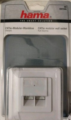 Hama Computer Cat 5e Modular Wanddose Dose Unterputz 2fach Buchse STP RJ45 8p8c