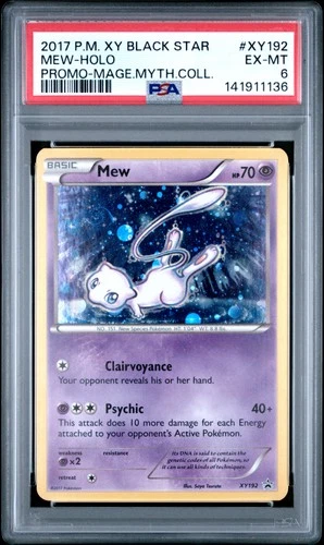 2017 POKEMON XY BLACK STAR PROMO MAGEARNA MYTHICAL COLL #XY192 MEW-HOLO PSA 6