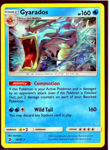 2018 POKEMON GYARADOS 20/70 DRAGON MAJESTY - RARE -HOLO- NM