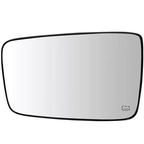 Driver Side Mirror Glass W/Plate Chrome Flat Heated For 09-On Dodge Ram