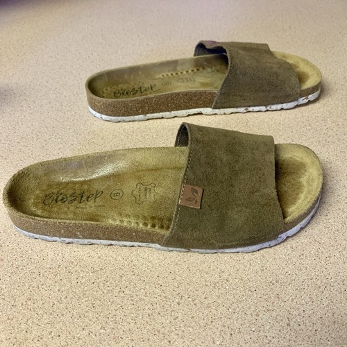 BioStep Sandals Chocolate Brown Suede Leather Slides Slip Ons ~ Women's Size 8 - Picture 4 of 5