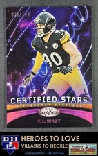 2023 Panini Certified Stars Mirror Pink #/199 T.J. Watt #CS-12 Steelers SN