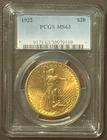 1922 $20 GOLD ST. GAUDENS DOUBLE EAGLE Classic Coin PCGS MS63: 10242