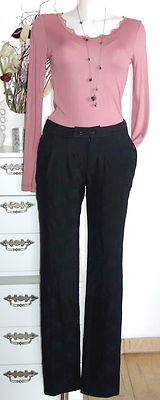 Noa Noa Wool Pants XS 34 Black Trousers New