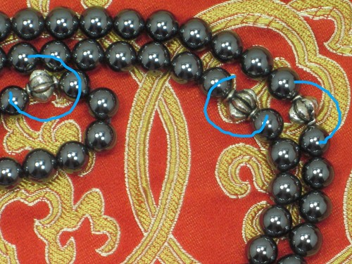 USA Seller Custom Design Tibetan Buddhist Metallic Hematite Mala Pewter Markers - Picture 8 of 17