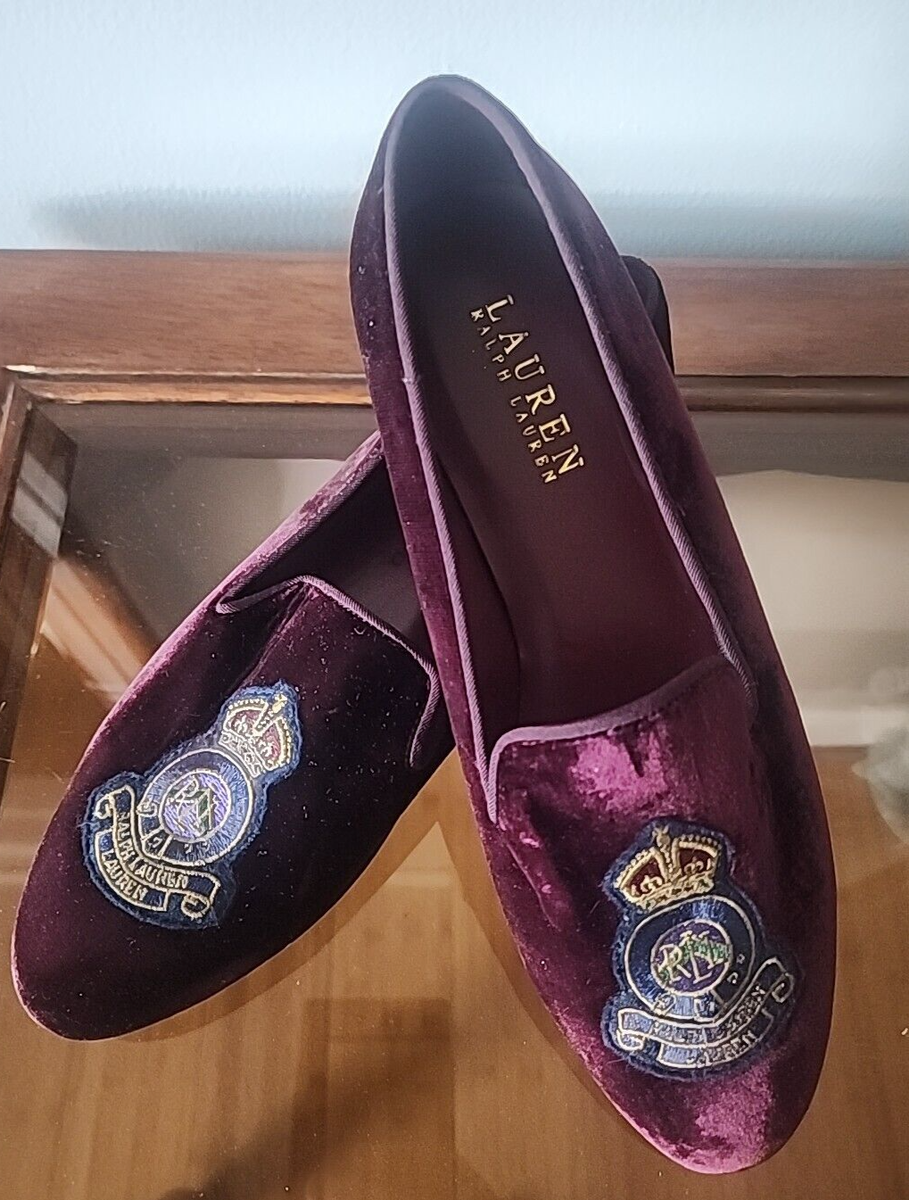 Lauren Ralph Lauren Nala Crest Velvet Oxford Loafer Flats Shoes